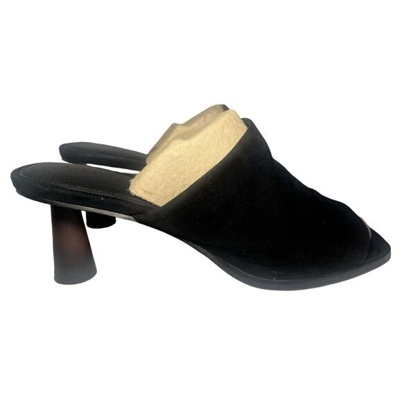 Sanctuary Women's Breezy Heeled Black Suede Sandal - Black, Size 10M Spool Heels - Picture 1 of 8